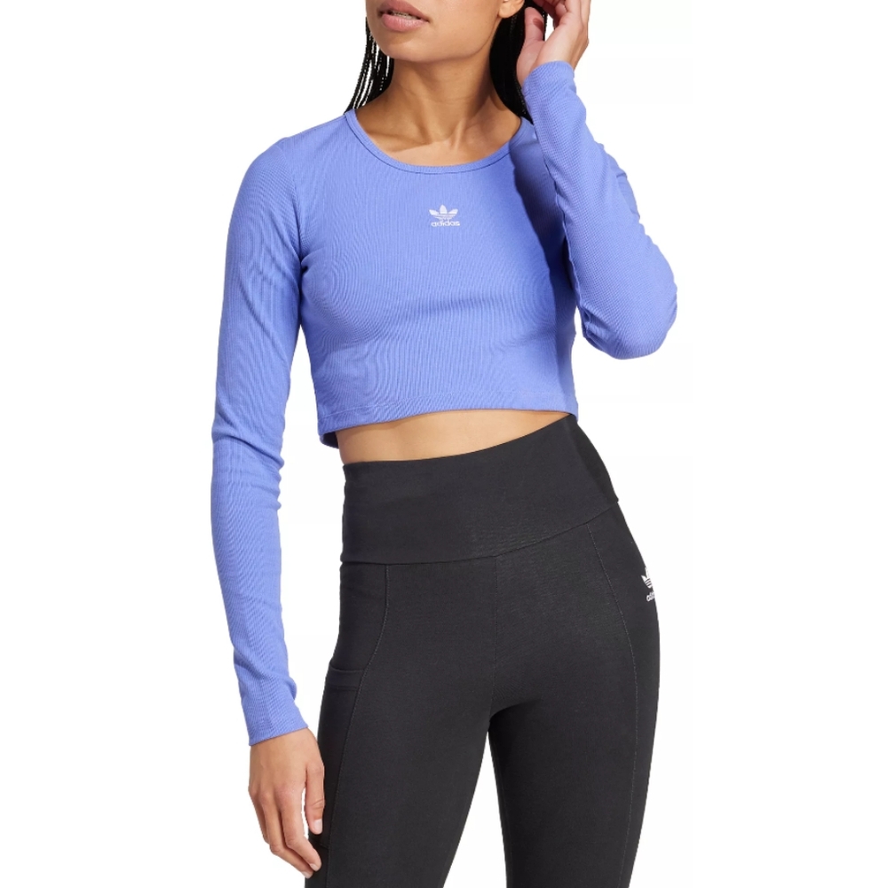 adidas Originals Essentials Ribbed Cropped Long-Sleeve Top
